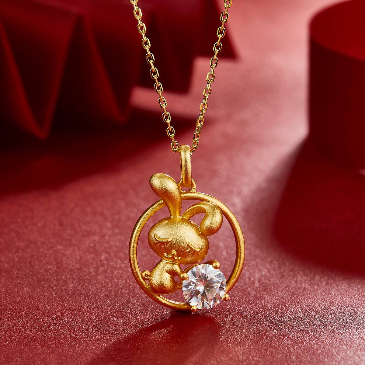 Rabbit Moissanite Necklace from the Zodiac Series 1.0 Carat